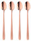 BISDARUN 18/10 Stainless Steel Latte Spoon Rose Gold Ice Teaspoon 4-Piece Long Handle Sundae Spoon for Hot Chocolate Hot Drink, Dishwasher Safe