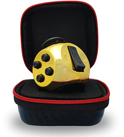 PILPOC theFube Fidget Cubo (Nero e Oro) – Cubo Antistress Adulti e Bambini in Versione Deluxe – Fidget Toy con Custodia Protettiva Premium – Gadget Antistress Ideale per Ansia, ADHD, OCD e Autismo