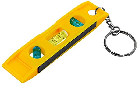 Mini Wasserwaage 9cm, MYLERCT Magnetische Wasserwaage Mit 3 Libellen, Kleine Wasserwaage Schlüsselanhänger 180-90-45-Grad-Blasen für Den Profi Auf Dem Bau, Innenausbau