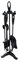 SCENDOR GARDEN 5-teiliges Kaminbesteck Sets Schmiedeeisen und Innenausstattung Kaminzubehör Holzhalter Kaminständer, schwarz, 61 x 12 x 12.5 cm