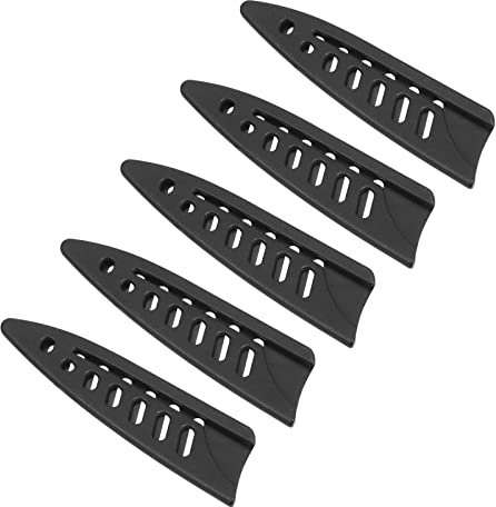 PATIKIL PP Seguridad Cuchillo Funda Mangas para 3.5 Pelar Cuchillo, 5 Paquete Cuchillos Filo Guardia Hoja Protector Universal Cuchillo Funda Portátil para Cocina, Negro