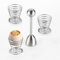 Zasvec Separador de Cáscara de Huevo de Acero Inoxidable Juego de 4 Abridor Huevos de Acero Inoxidable Cortador de Ccáscara Cortador de Huevos Cocidos Separadores de Huevos, 13 * 3.7cm, Plata