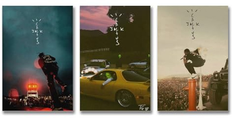 Mensise 3pcs Travis Scott Jack Poster Set, Canvas Wall Art, 08x12inch (20x30cm), Contemporary Style, Living Room, Bedroom, Kitchen Decor