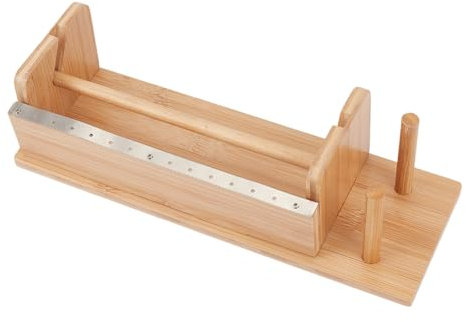 NBEADS dispenser In Bambù Legno per Nastro Adesivo, Supporto Multi-Nastro In Bambù Legno, Taglierina per Nastro Adesivo, Portarotolo per Fai Da Te, confezione Regalo Ufficio Casa Scuola 30.3X10.4X9cm