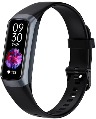 YJYK Fitness Tracker with 24/7 Heart Rate Blood Oxygen Sleep Monitor,Activity Tracker with 1.1 AMOLED Touch Color Screen, Multiple Sport Modes Step Counter,IP68 Waterproof for Women Men (Black)