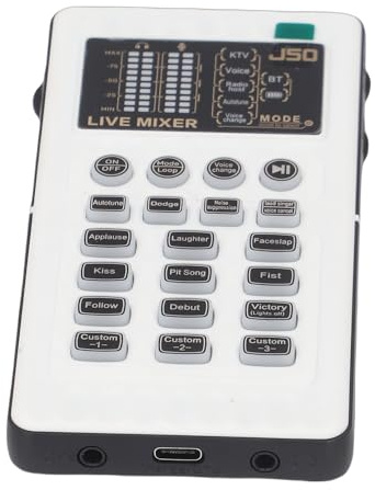 XUMIUZIY Changeur de Voix Portable, Carte Son Bluetooth avec 8 Modes Vocaux, 9 Effets de Réduction du Bruit de Réverbération, Plug and Play pour Téléphone, Ordinateur, Tablette, Jeu,