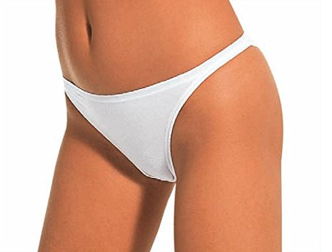6 Slip tanga donna l'altra COTONELLA cotone elastico 3161 (4, BIANCO)