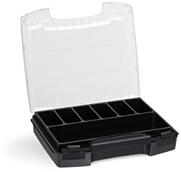 Sortimentsbox klein leer | i-BOXX (schwarz) mit 7-fach Einlage | Ideal für i-BOXX RACK & LS-BOXX | Sortimentskasten Kunststoff klappbar