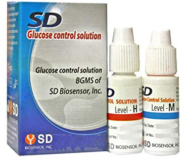 SD CodeFree Blutzuckerkontrolllösung - Blutzucker Kontrolllösung zur Kalibrierung und Genauigkeitsüberprüfung des SD CodeFree Blutzucker Messgeräts mg/dL