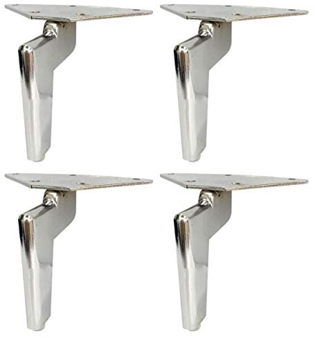 Pieds de Meuble Simples en métal laqué Noir, Accessoires de Meuble antidérapants en Acier chromé, Pieds de canapé/Pieds de Meuble de 12 cm de Hauteur