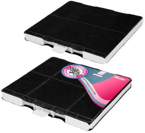 McFilter I 2x Aktivkohlefilter für Dunstabzugshaube geeignet für Kohlefilter Bosch 00705431, 11026769, DHZ5326, Siemens LZ53250, LZ53251, LZ53650, Neff Z5101X1, Z5101X5, Z5105X5 Filter für Abzugshaube