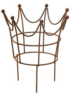 Rankgitter Rankhilfe Krone Rankgerüst Metall Eisen Rost Deko Staudenhalter rund (57cm breit)