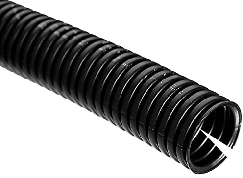 Kalitec 50m Wellrohr Geschlitzt NW 17 - Marderschutz & Kabelschutzrohr | Biegbarer Wellschlauch aus PP - UV-beständig & schwer entflammbar - Innen 16,8mm Außen 21mm - Ideal für Auto & Industrie