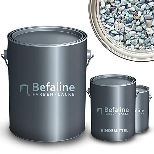 Befaline © Stenmatta komplett set: 25 kg marmorgrus Grigio Occhialino + 1,5 kg epoxihartsbindemedel, upp till 2,5 kvm – foglös botten för badrum, dusch, kök, balkong, garage, pool, terrass
