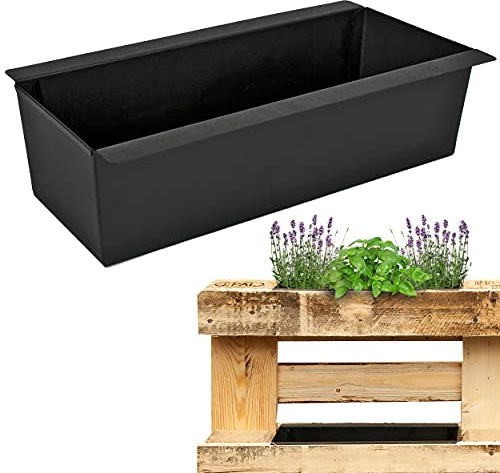 alles-meine.de GmbH 5 Stück Metall - Paletten - Blumenkästen - Ø 38 cm/Pflanzkästen - schwarz - Einsatz - länglich - groß - Paletteneinsatz Europaletten Europaletteneinsatz P..