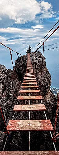 A.Monamour Türtapete Selbstklebend Türfolie Türposter 3D Hänge Brücke Auf Der Berg Klippe Naturlandschaft Vinyl Folie Türdeko Tapete Wandbild Türaufkleber Türtattoo 77 x 200 cm