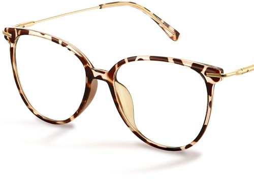 Gaoye Blue Light Blocking Glasses - Trending Round TR90 Frames, Metal Arms, UV400 Protection - Matching Soft Case