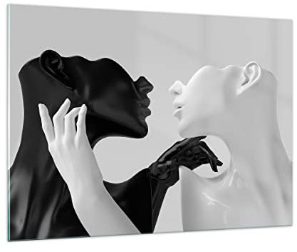 Vidrios decorativos 100x70cm Cuadro Sobre Vidrio Moderno Negro Blanco Estatua Grande Dormitorio Cocina Cuadros Pared Impresiones Decoracion Salon Impresión en Cristal Wall Art Prints GAA100x70-4736