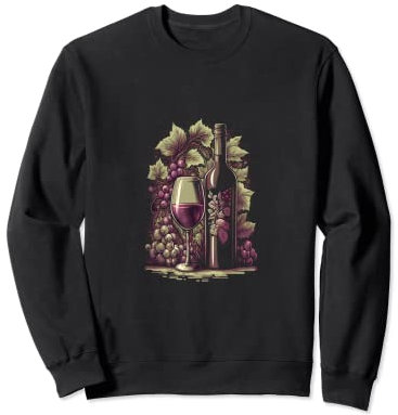 Bouteille de dégustation de vin en verre de raisin Sweatshirt