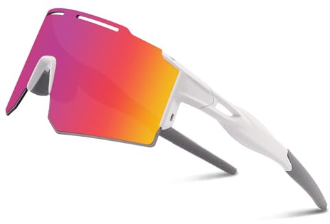 OULIQI Fahrradbrille Herren, Schnelle Brille Damen - Sportbrille UV400 | Radsport Brillen für Outdoorsport Radfahren Laufen Fahrrad UV 400 Schutz [26g TR-90 Ultraleicht] Baseball Brille