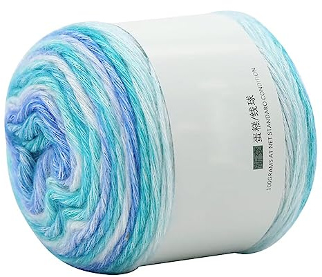 Uposao 100g Yarn Bobbel Gradient Cotton, 100% Soft Warm Multicolor Cake DIY Rainbow for Knitting or Crochet