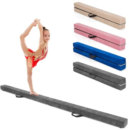 COSTWAY Schwebebalken Kinder, Balancierbalken klappbar, Gymnastikbalken mit Tragegriff & rutschfestem Boden, Gymnastik Balance Balken, Turnbalken Balance Beam für Zuhause
