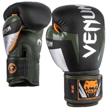 Venum Elite boxhandskar – svart/silver/Kaki – 32 ml
