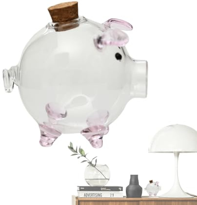 Bexdug Banque de pièces - Tirelire en Forme de Cochon en Pot Transparent - Boîtes Transparentes d'économie de Billets de Monnaie, Pot d'économie d'argent pour, garçons, Cadeau pour Tout-Petits