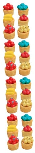 ibasenice 24pcs Miniature Fruit Basket Model Fake Food for Dollhouse Diy Decorative Mini Basket