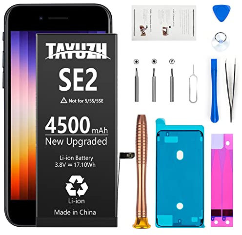 [4500mAh] Battery for iPhone SE (2020 2nd Gen) TAYUZH High Capacity New 0 Cycle Battery Replacement for Model A2275 A2296 A2298 (NOT for iPhone SE 2016 1st Gen) with Professional Repair Tools Kit
