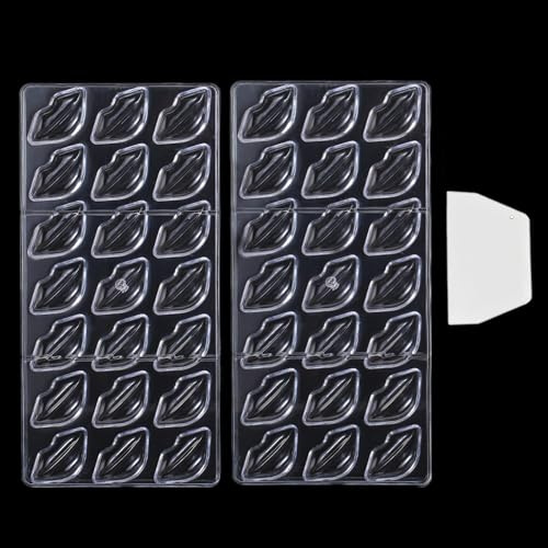 Binwat Molde de policarbonato para hacer chocolate con forma de labio, 2 unidades