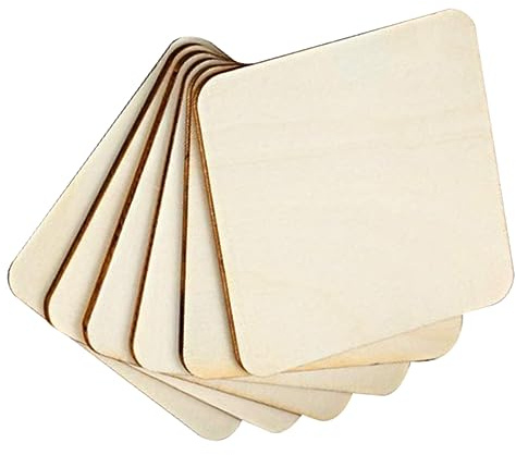 PLAFOPE 10pcs Basswood DIY Wooden Boards Natural Wood Slices for Painting Decor Craft Projects