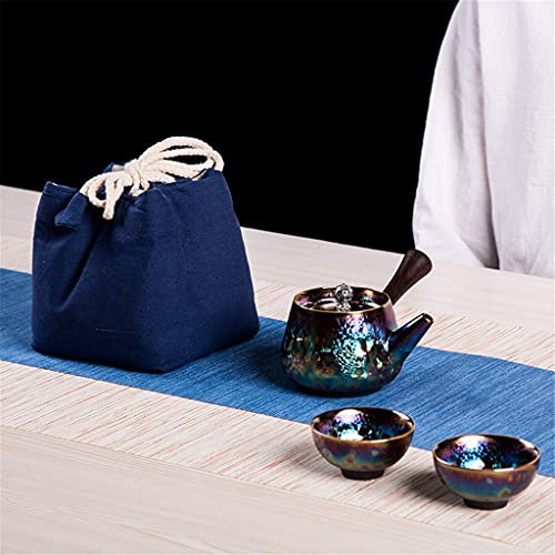 DDKYHU Set da Tre Pezzi, Una pentola di Due Tazze, Tazze da tè e Set da tè per Vino in Ceramica, Set da tè Inglese in Vetro