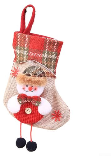 Weihnachtsstrümpfe, Weihnachtssocken, Schneemann, Stoffbeutel, Dekorationen für DIY Weihnachtsbäume Dekoration (E-W14)