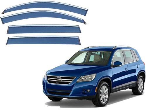 DILIDULU 4 Stück Windabweiser Autofenster für VW Tiguan MK1/5N 2007-2013 2014 2015, Seitenfensterabweiser Langlebig Robust Auto Zubehör