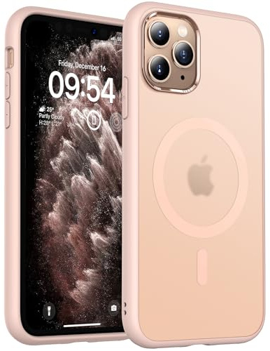 TOCOL für iPhone 11 Pro Max Hülle, Kompatibel mit MagSafe, Matt Wüstensand | Starke Haftkraft Magnetring, Kameraschutz mit erhöhten Rändern, Militärschutz Stoßfest Kratzfest, Durchscheinend Rückseite
