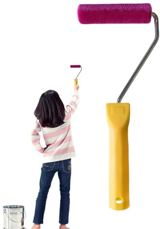 Rullo per pittura da parete, 17 cm, pennello multifunzione con manico antiscivolo, spugna in schiuma ad alta densità per progetti artistici, finiture a soffitto, recinzione esterna