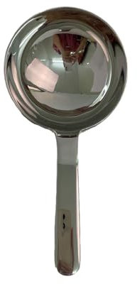 OWOHYG Silverware Flatware Cutlery Set, 18-10 stainless steel short handle large round spoon soup spoon large head serving spoon serving spoon (Silver)