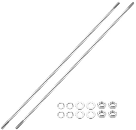 QUARKZMAN 2Pz Bulloni a Doppia Testa M6x350mm Acciaio Inox 304 | Bulloni a Doppia Filettatura con Dadi Rondelle Piane e Dentate, Barra Filettata a Doppia Estremità, per Manutenzione in Casa