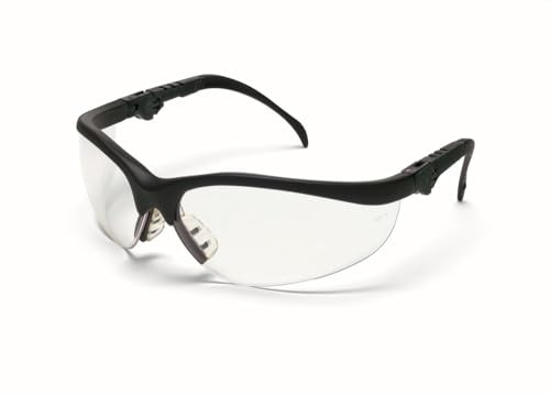 MCR Safety Schutzbrille, Klondike Plus, Schwarz, Farblose Linse Arbeitsschutzbrille, Arbeitsschutz/ 1 Stück