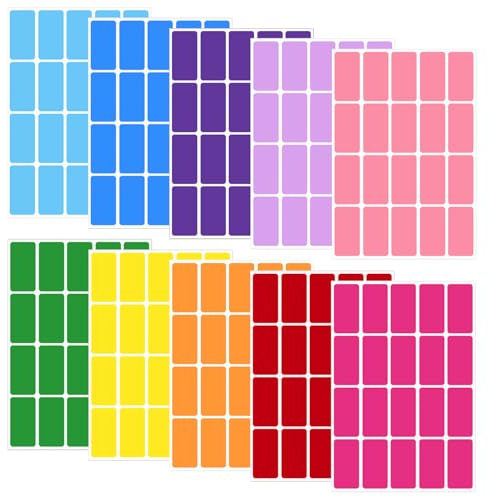 SYEYCW 400 Pezzi Etichette Adesive Colorate, 40 mm × 19 mm Etichette Codifica a Colori Rettangolari, Etichette Adesive Rettangolari Multicolore, per Nome & File Etichette, Casa Ufficio, 10 Colori