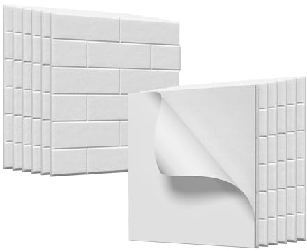 FIVMEN 12X Akustikpaneele Selbstklebend 30x30 cm Wandpaneele Schalldämmung Schallschutz aus Polyester Schallschutzplatten Akustikplatten für Akustische Behandlung&Wanddekoration, Typ C Weiß