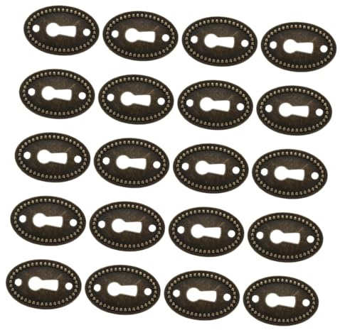 iplusmile Copertura Foratura Serratura Decorativa in Lega di Zinco Nera, 20 Pezzi, 38x25 Mm, per Cassetto e Comò