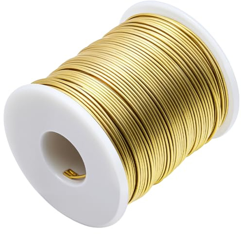 BENECREAT 80 m 1mm Runder Kupferdraht, Goldener Schmuckherstellungsdraht, Messing Basteldraht Für DIY Projekte Schmuckperlenhandwerk （18 Gauge）