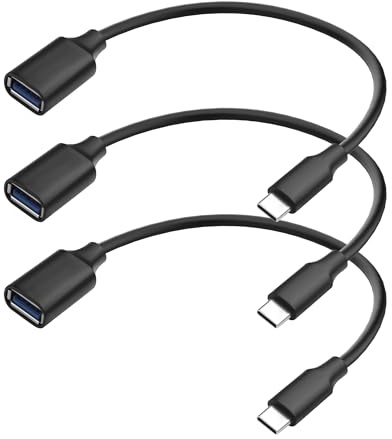 ELFJMZP Tipo-C a USB 3.0 OTG Cable Adaptador, 20CM Durable USB C OTG Convertidor para teléfono, ordenador portátil, unidad USB externa, teclado, ratón, Plug & Play, diseño resistente a la oxidación (P