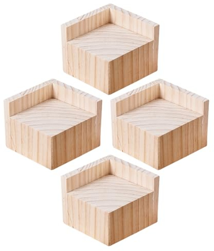 Rialzi per mobili in legno massiccio resistente, confezione da 4 elevatori per letto e divano, supportano fino a 500 kg, aumentano l'altezza di 8 cm (opzione disponibile da 5 cm) per una maggiore