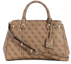 GUESS Leona Logo Mulit Comp Satchel CLO - COAL LOGO One Size
