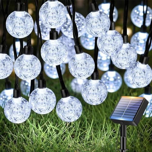 btfarm Solar Lights Outdoor Garden, 12.5M/41FT 50 LED String Lights Solar Powered Waterproof, 8 Modes Crystal Ball Fairy Light for Garden Patio Yard Tree Christmas Party, Cool White
