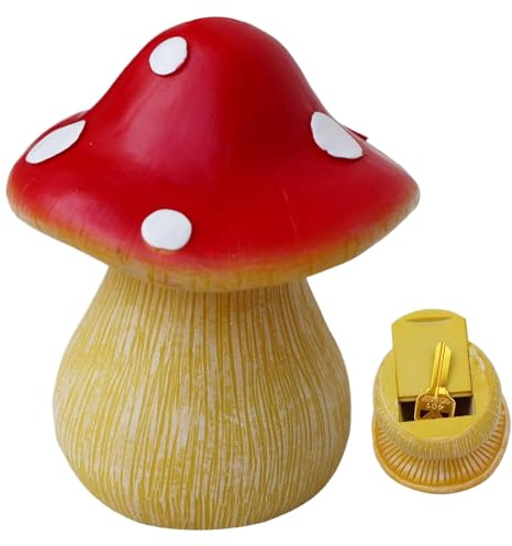 Cache-clés | Support de cachette en forme de champignon – Porte-clés étanche pour extérieur | Pour jardin, cour, porche, parterre de fleurs