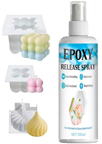 Spray distaccante per stampi al silicone | 100ml Agente per Rimozione Morbida | Spray distaccante al silicone per stampi | per Progetti Artigianali, Hobbistica, Principianti, Studio Domestico